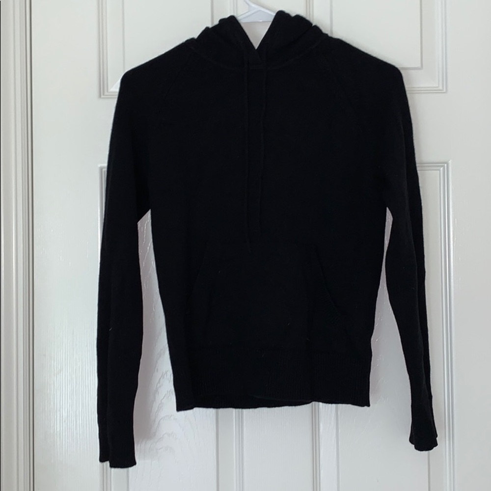 Banana Republic Black Hooded Knit Pullover